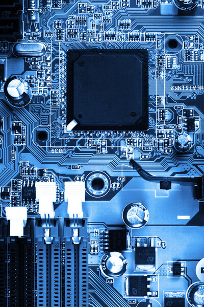 Macro photo of electronic circuit. symbol of technology. Close up