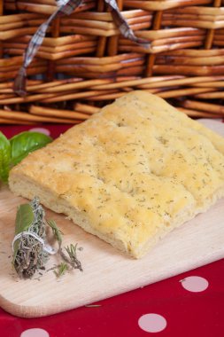 Italian focaccia with rosemary clipart