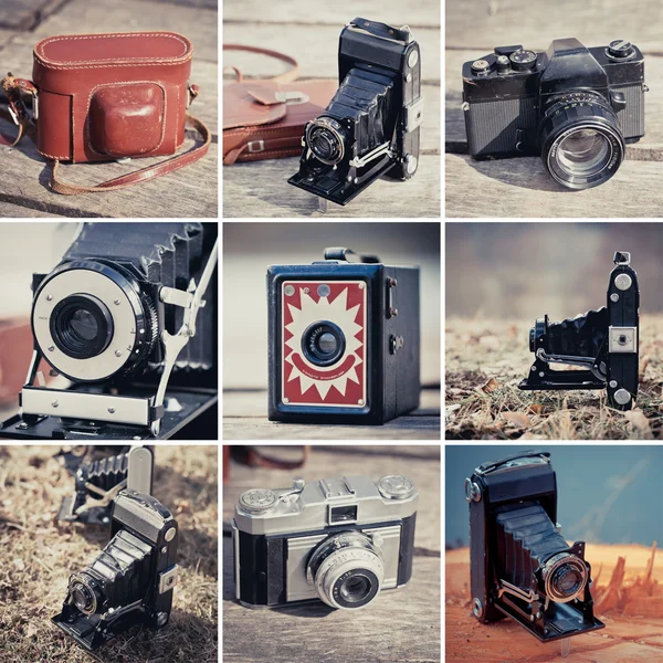 stock image Old cameras collage