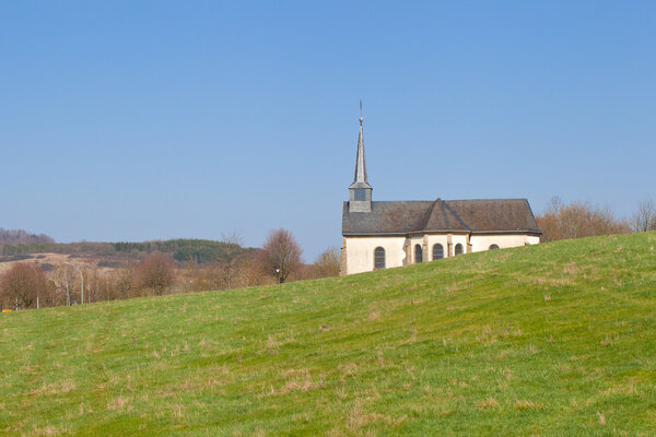Beautiful church in the countryside in Luxembourg