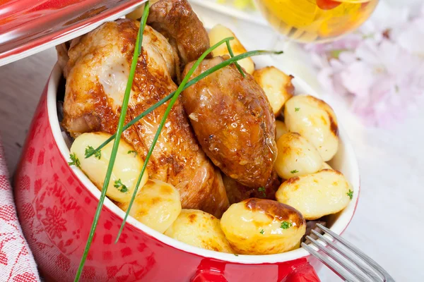 Kuře a brambory — Stock fotografie