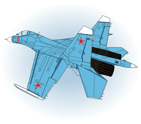 Jet Fighter avión, vector — Archivo Imágenes Vectoriales