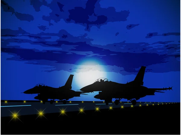 Silhouetten van militaire vliegtuigen Vectorbeelden