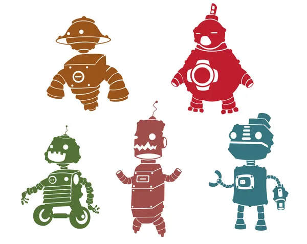 Σιλουέτες των ρομπότ — Διανυσματικό Αρχείο
