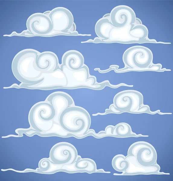 Wolken in de blauwe lucht — Stockvector