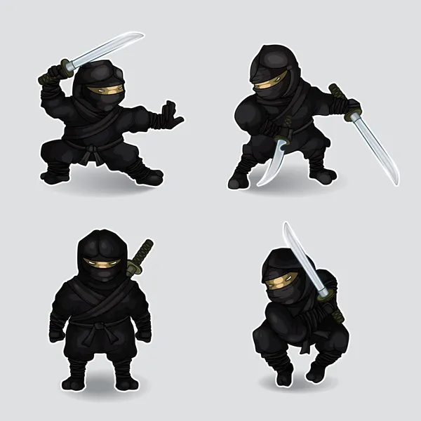 Ninja kümesi Telifsiz Stok Illüstrasyonlar