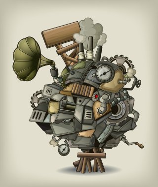 Steampunk mechanism clipart