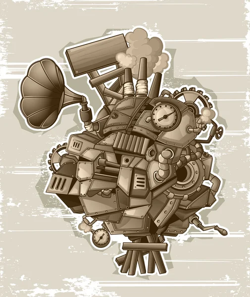 Steampunk mechanism _ grunge — стоковый вектор