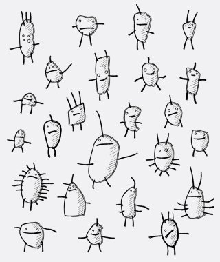 Childrens drawings characters clipart