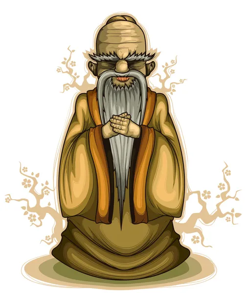 Китайський старий мудрець — стоковий вектор