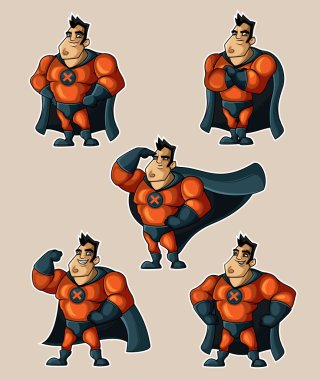 Superhero in a suit with a cape clipart