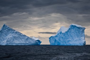 Huge icebergs in Antarctica clipart