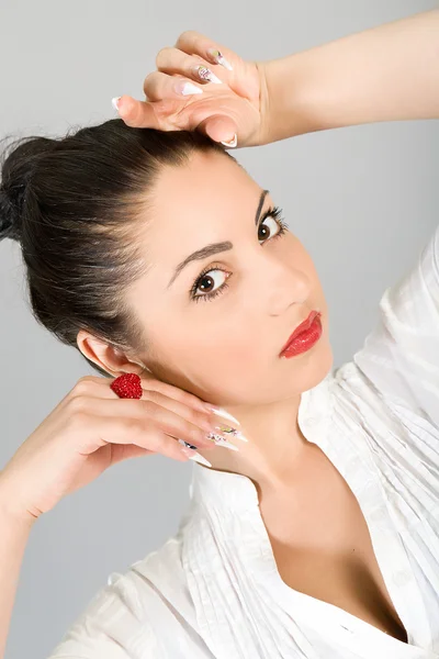 stock image Studio portrait of the beautiful girl