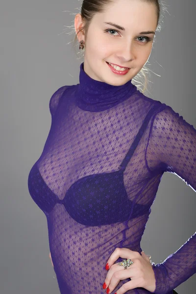 Şeffaf bluz kadın — Stok fotoğraf