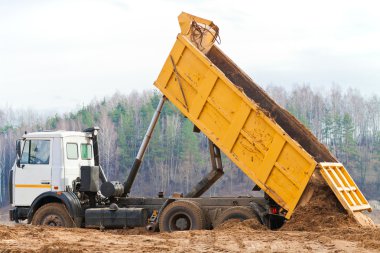 Yellow dump truck clipart