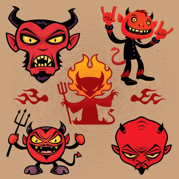 Dibujos animados colección del diablo — Vector de stock