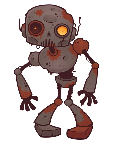 Rusty Zombie Robot — Stock Vector