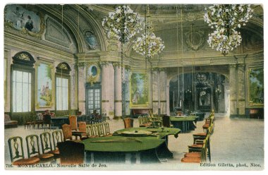 Vintage kartpostal, casino, monte carlo