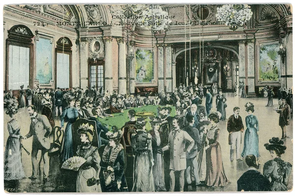 Vintage postcard, Casino, Monte-Carlo — Stock Photo, Image