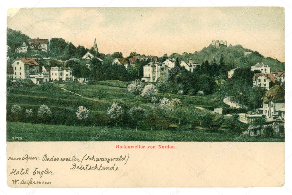 Badenweiler von Norden. Old postcard