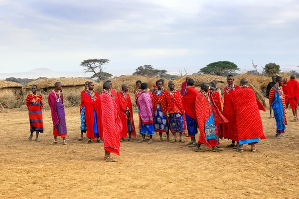 Wieś masajski — Zdjęcie stockowe