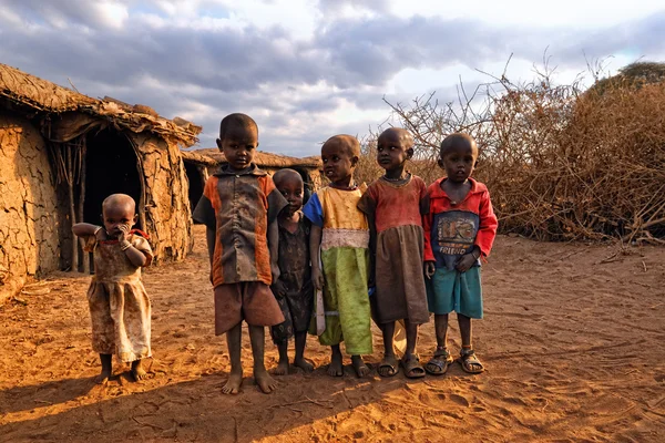 Masai niños — Foto de Stock