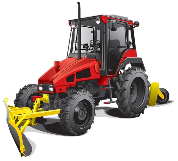 Sněžný pluh traktor — Stockový vektor