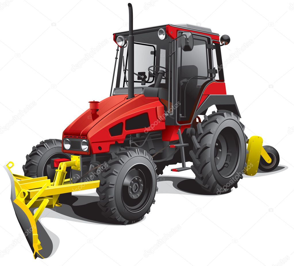 Snow plow tractor