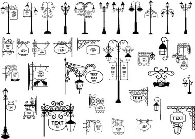 Street Signs and Lanterns clipart