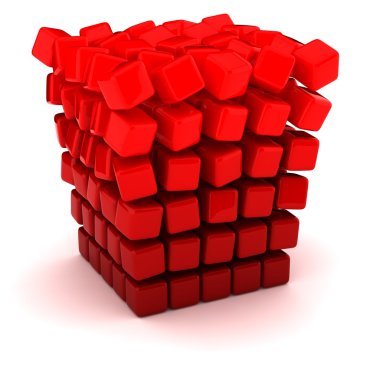 Falling apart cube clipart