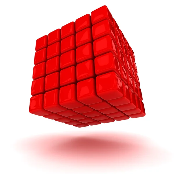 Червоний куб — стокове фото