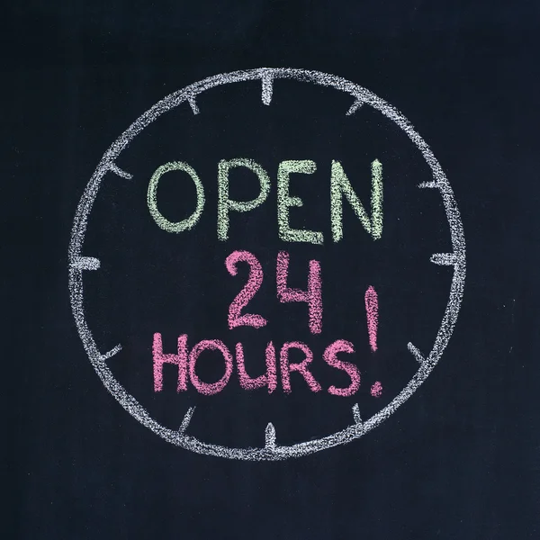 24 Stunden geöffnet! — Stockfoto