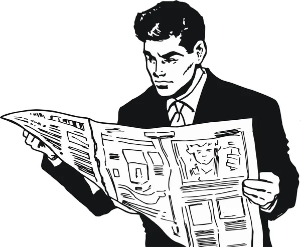 Ilustracja biznesmena, rysowane w stylu komiks — Zdjęcie stockowe
