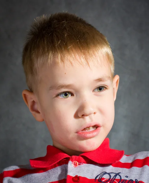 stock image Portrait of the boy in a shirt with ar collar