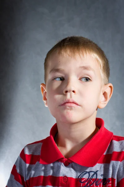 Portrait of the boy in a shirt with ar collar — Stock Photo, Image