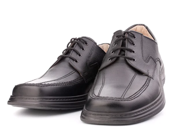Black glossy man’s shoes with shoelaces — Stock Photo, Image