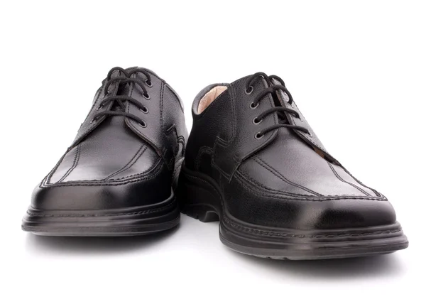 Siyah parlak adam? s ayakkabı ayakkabı bağı ile — Stok fotoğraf
