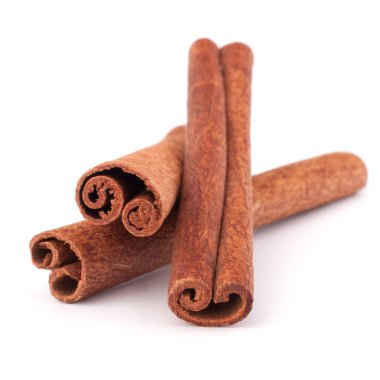 Cinnamon sticks isolated on white background clipart