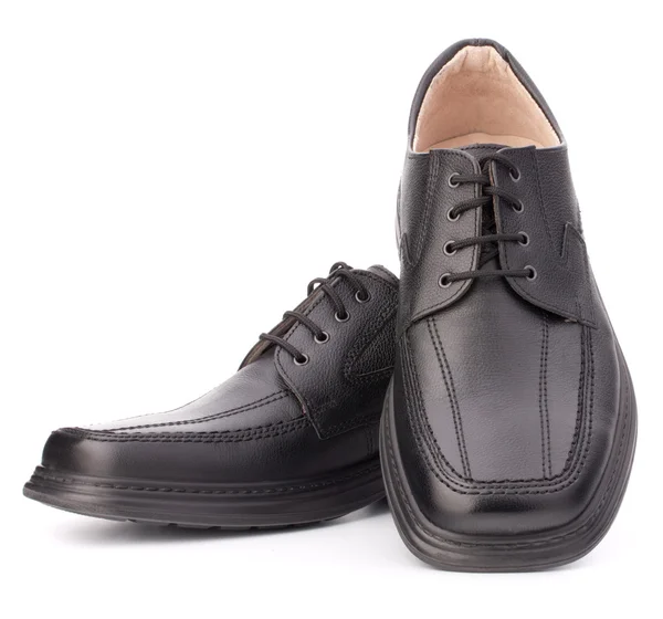 Zapatos de hombre negro brillante con cordones — Foto de Stock