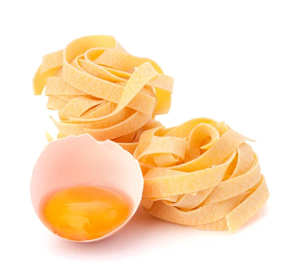 Italian egg pasta fettuccine nest — Stock Photo, Image