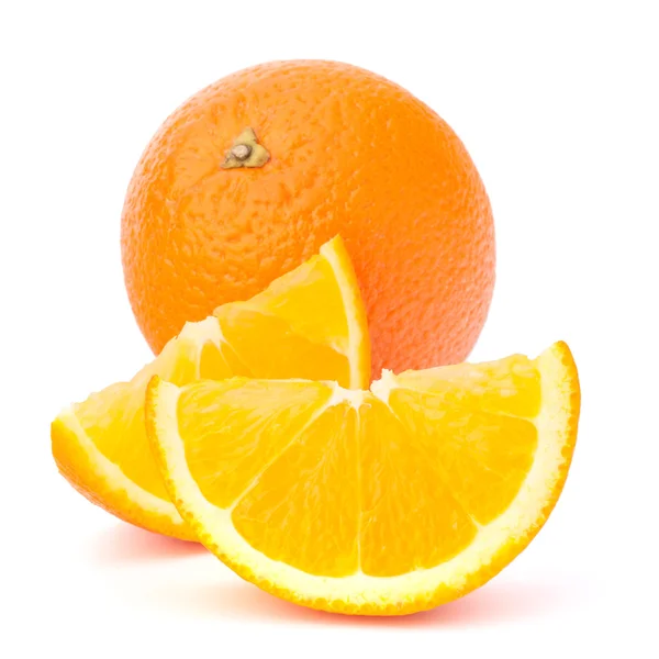 Whole orange fruit and his segments or cantles — Stock Photo, Image