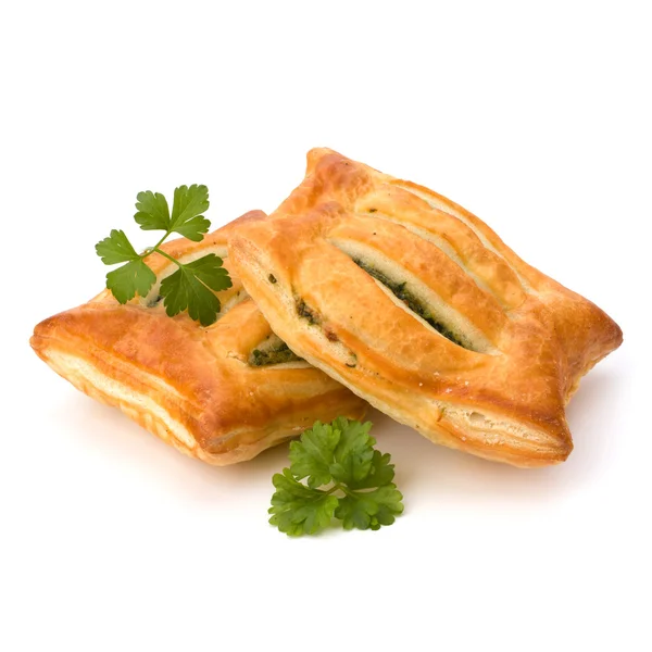 stock image Puff pastry. Healthy pasty with spinach.