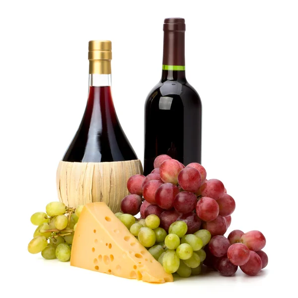 Pełnym kolorze czerwonym butelek wina — Zdjęcie stockowe