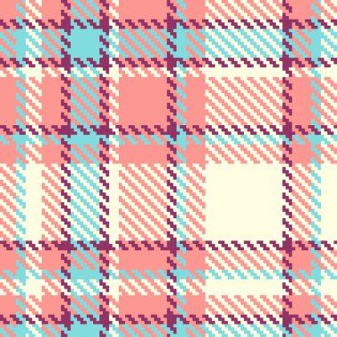 Seamless plaid fabric pattern background. Vector illustration clipart