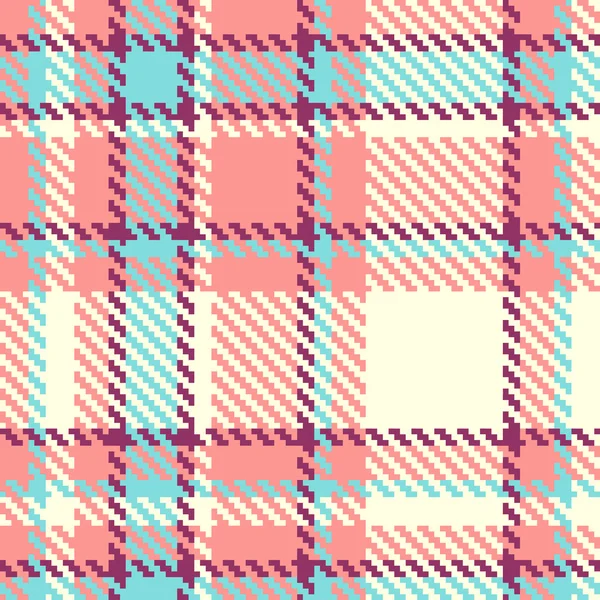 Seamless plaid fabric pattern background. Vector illustration — Stock Vector