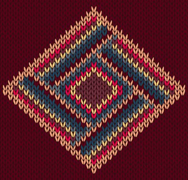 Style Seamless Brown Red Blue Yellow Color Knitted Pattern clipart