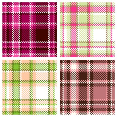 Set of Seamless Checkered Vector Pattern clipart