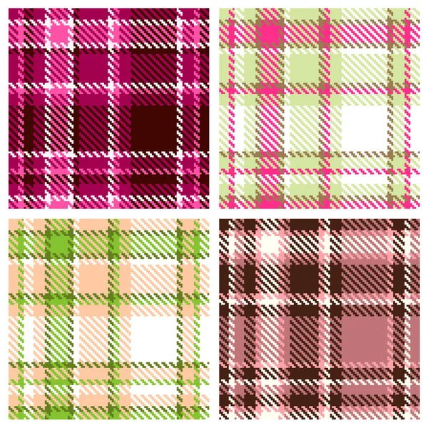 Set of Seamless Checkered Vector Pattern — Stock Vector