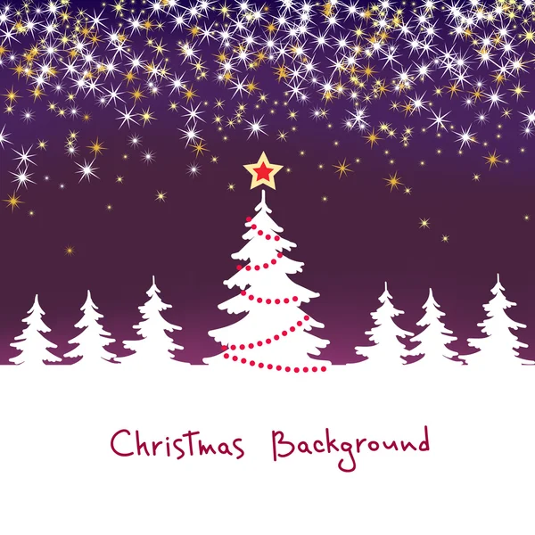 Natal brilho fundo com árvore —  Vetores de Stock