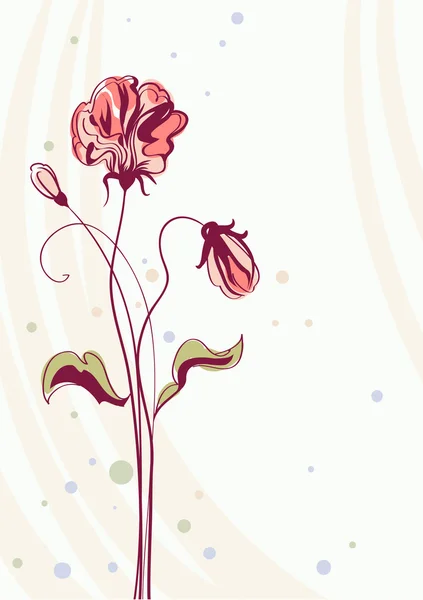 Wenskaart met bloemen, vector achtergrond — Stockvector